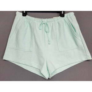 SO Shorts Womens Jrs XL Agua Blue/Green High Rise Lounge Drawstring Cozy NEW